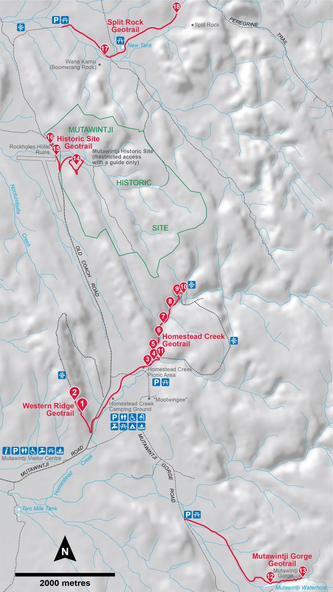 Map of the Mutawintji geotrails